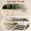 Hand Rails for Outdoor Steps, 1-2 Step Handrail Stair Railing Kit, 304 Stainless Steel Outdoor Handrails for Exterior Steps, Silver Stair Handrail, Concrete & Deck & Porch Railing