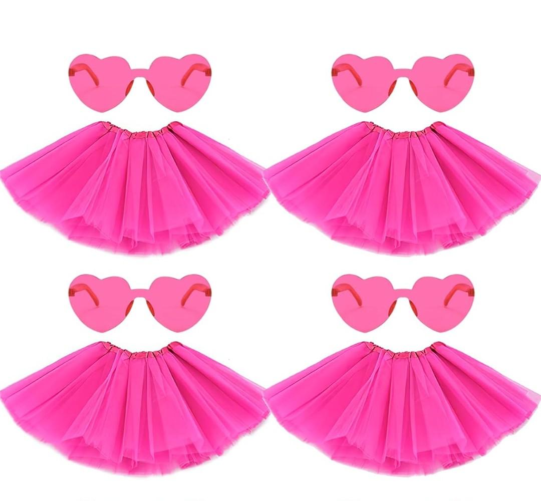 4 PCS Adult Tutus Skirts for Women Tutu Skirt Elastic Tulle Tutu Colored Tutus for Dance Runners Halloween Party
