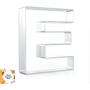 10" Acrylic Charcuterie Letters Fillable Tray, Reusable Alphabet Number Shaped Serving Plates for Charcuterie Board, Display Fruit, Candy, Cake, Party Decor, Birthday, AnniversaryE