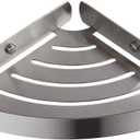 Corner Shower Caddy, Stainless Steel Corner Shower Basket, Brushed Nickel Soap Holder & Shampoo Shelf, Rust-Proof Wall Mounted Bathroom Soap Dish, Brushed Satin Nickel