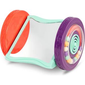 B. toys Baby Toys Mirror with Rolling Sensory Wheels Interactive Roly Poly Mirror for Tummy Time & Crawling Early Learning for Infant Development 0+ Months