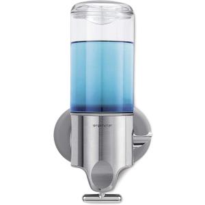 simplehuman Wall Mount Pumps, Single 15 fl. oz. Shampoo & Soap Dispenser, Stainless Steel