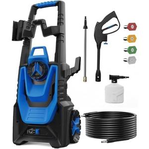 Pressure Washer -5000PSI Power Washer 500ML Foam Canno with Pressure Washers 4 Quick Connect Nozzles for Cars Patios Driveway (Blue)