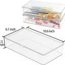 ZEXALOR Pack of 2 Clear Storage Bins with Lids, Small Storage Containers Boxes with Lids, Dresser Organizer, Tea Bag Organizer, Freezer Bin, Plastic Drawer Organizers (10.66.12.3)