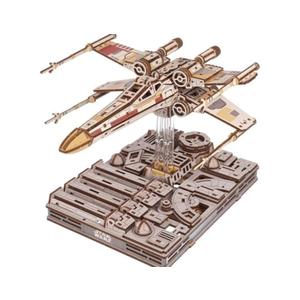 Ugears Luke Skywalker's X-Wing Starfighter 3D Wooden Puzzle, 455-Parts, 10.2-Inch