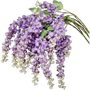 IBWell 3 Strands 40 inch Purple Fake Wisteria Hanging Flowers Wall Flowers Fake Purple Flowers Wisteria Flowers Purple Faux Flowers Artificial Wisteria for Flower Arrangements