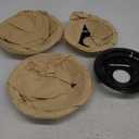 Stove Burner Covers W10288051 Burner Drip Pans -2 Packs 6 W10290353 Black Porcelain Burner Pans and 8" W10290350 Stove Top Covers for Electric Stove by Sikawai