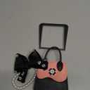 for Galaxy Z Flip 7 Case with Long Strap & Chain, Cute Shape Design Z Flip 7 Phone Case for Women Girls, Shockproof PU Leather Case for Samsung Galaxy Z Flip 7 Black