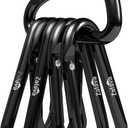 2.3'' Carabiner 6-Pack, D-Ring Aluminum Clips Keychain, Black