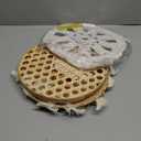 Boho Wall Basket Decor Set of 8 - Flat Woven Basket Wall Hanging Decor, Round Tassels White Macrame Tapestry Wall Decor Art, Handmade Rattan Wicker Seagrass Home Wall Baskets Decor Boho Classic) (Style 4)