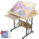 1500 Piece Jigsaw Puzzle Table with Legs for Adults, 5-Tilting-Angle & Height Adjustable Table with Draws, Wooden Puzzle Board with Extended Support Bar & 4 Wheels (small 1500 pcs)