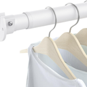 Closet Rods for Hanging Clothes, 17 to 84 Inch Heavy Duty Stepless Adjustable Closet Hanging Rod, 1.3 Inch Diameter Metal Closet Rod for Wardrobes Laundry Bedroom RV, White