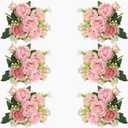 8 PCS Pink Flowers Artificial, Simulated Flowers Blossoms, Plastic Fake Plants for Decoration, Wedding, Nursery Wall
