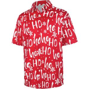 Men's Casual Button Down Shirts Regular Fit Print Short Sleeve Hawaiian Shirt for Men (L)