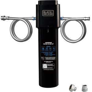 BLACK+DECKER Undersink Water Filter 10 | Reduces CHLORAMINE,Chlorine, Lead, PFAS, Bad Taste, Odor | Under Counter Water Filter Direct Connect to Kitchen Faucet | NSF/ANSI 42 Certified | 1 year