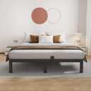 ROIL 7 inch King Size Bed Frame Metal Platform No Box Spring Needed with Round Corner Legs Mattress Stoppers Retainers 3500LBS Heavy Duty Steel Slats Noise-Free Easy Assembly