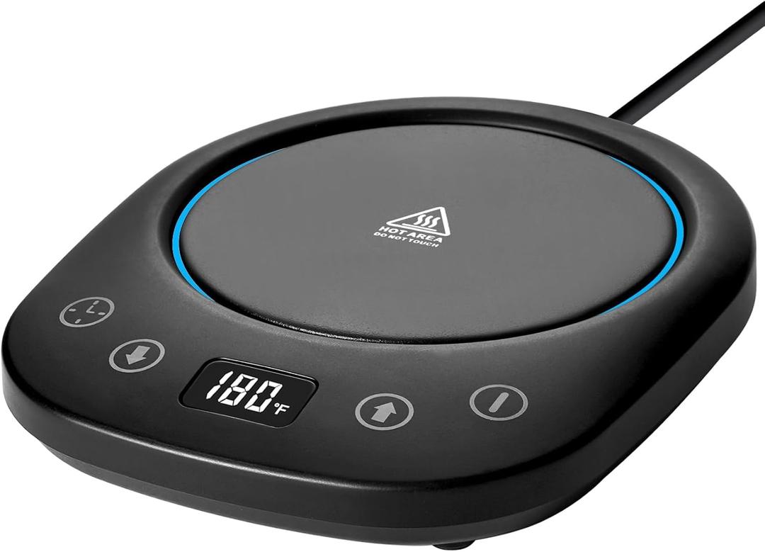 Coffee Mug Warmer, 7 Temp Settings 1-12H Timer & Fast Heating, Auto Shut Off Coffee Mug, Beverage, Milk, Tea Warmer (Black)