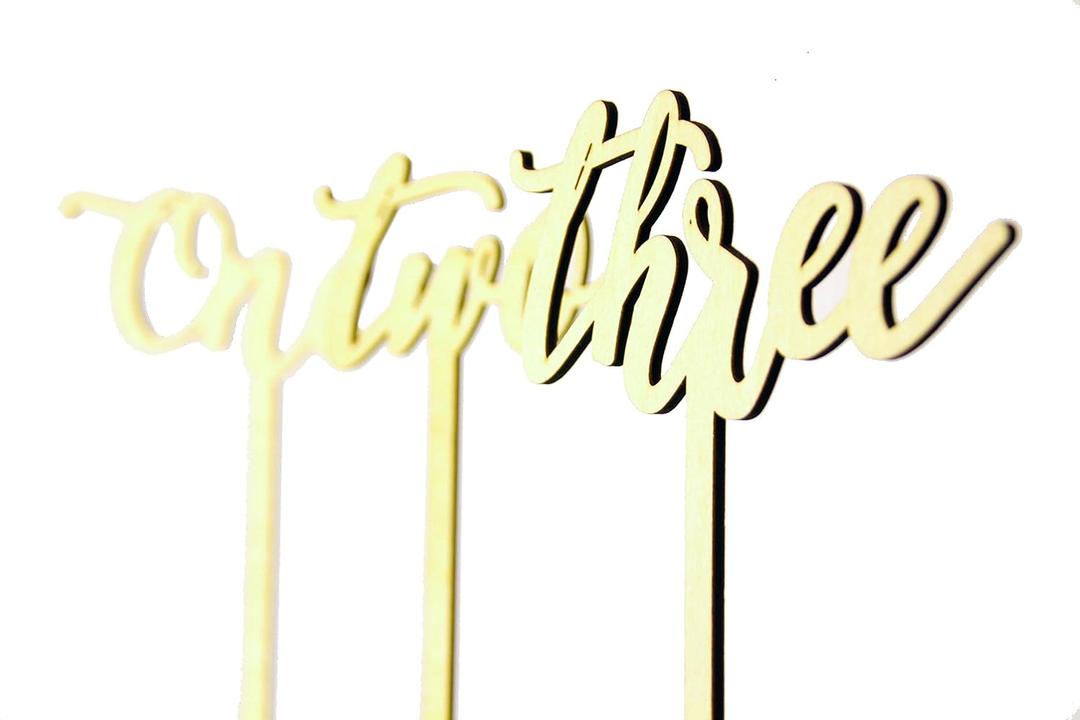 Activ8 Elegant Wooden Wedding Table Numbers | 1-12 Pack | Calligraphy Sticks Including Extra Thick Solid Base | Reception Party Home Decoration Centerpiece| Spray or Natural | Banquet Event Decor