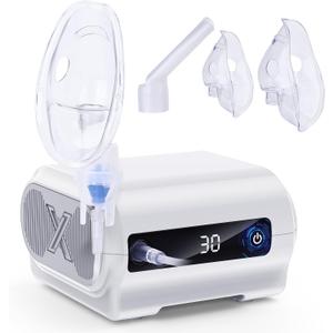 UUX Smart Digital Display Nebulizer Machine for Adults and Kids, Compression Nebulizer for Breathing Treatment, Jet Nebulizer with Timing Function for Home