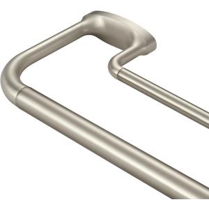 Double Curtain Rods, Wrap Around Curtain Rod for Windows, Internal Splicing 1'' Front and 5/8'' Back Adjustable Curtain Rod with Aluminum Finials and Brackets (Brushed Nickel, 28"x56")