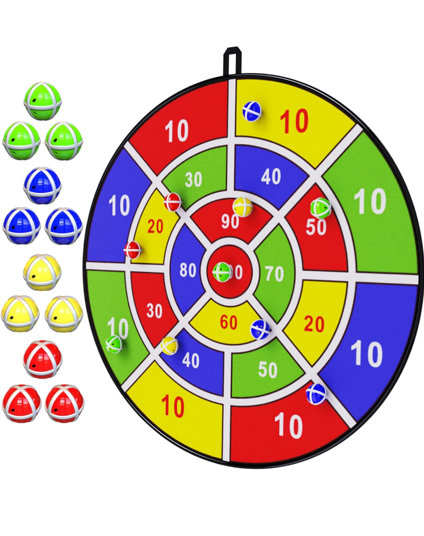 BooTaa 29" Large Dart Board for Kids, Kids Dart Board with Sticky Balls, Boys Toys, Indoor/Sport Outdoor Fun Party Play Game Toys, Birthday Gifts for 3 4 5 6 7 8 9 10 11 12 Year Old Boys Girls