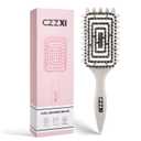 4 x CZZXI Curly Hair Brush, Tangle-Free Defining Brush for Volume, Curl Definition, Edge Lifting, and Enhancing Waves (Beige)