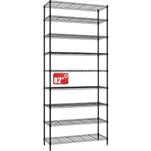 Finnhomy 9-Tier Wire Shelving Unit Adjustable Steel Wire Rack Shelving, 14x36x82 Inches 9 Shelves Metal Storage Rack, Pantry Shelves for Storage, Metal Garage Shelves with NSF Certified, Black