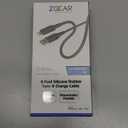 Z GEAR 6 Foot Silicone Rubber Sync & Charge Cable. For Lightning Tip