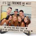 Friends Picture Frame, Friends Photo Frame With Easel Stand, Rustic Tabletop Memory Display For Friend Gifts, Cherish Celebrate Moments, Home Decor Keepsake Picture Holder Birthday Gift Idea -A47