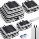 8 Set  Compression Packing Cubes for Travel, Lightweight Vacation Travel Essentials, Travel Accessories for Suitcase Organizer Bags Set, Durable Luggage Organizer