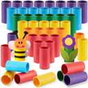 Henoyso 100 Packs Cardboard Tubes for Crafts, Thick Toilet Paper Rolls Empty for Kids Classroom Projects End of School Year Crafts Mother's Day DIY Gift Supplies (1.57 x 3.74 Inch,Rainbow Color)