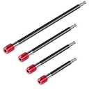 Mwellewm Drill Bit Extension Set, 4Pcs Magnetic Drill Screwdriver Bit Holder Bar Chuck Adapter Extender 1/4 inch Hex Quick Release Bit Holder for Impact Driver Screws Nuts Drill (One Size)