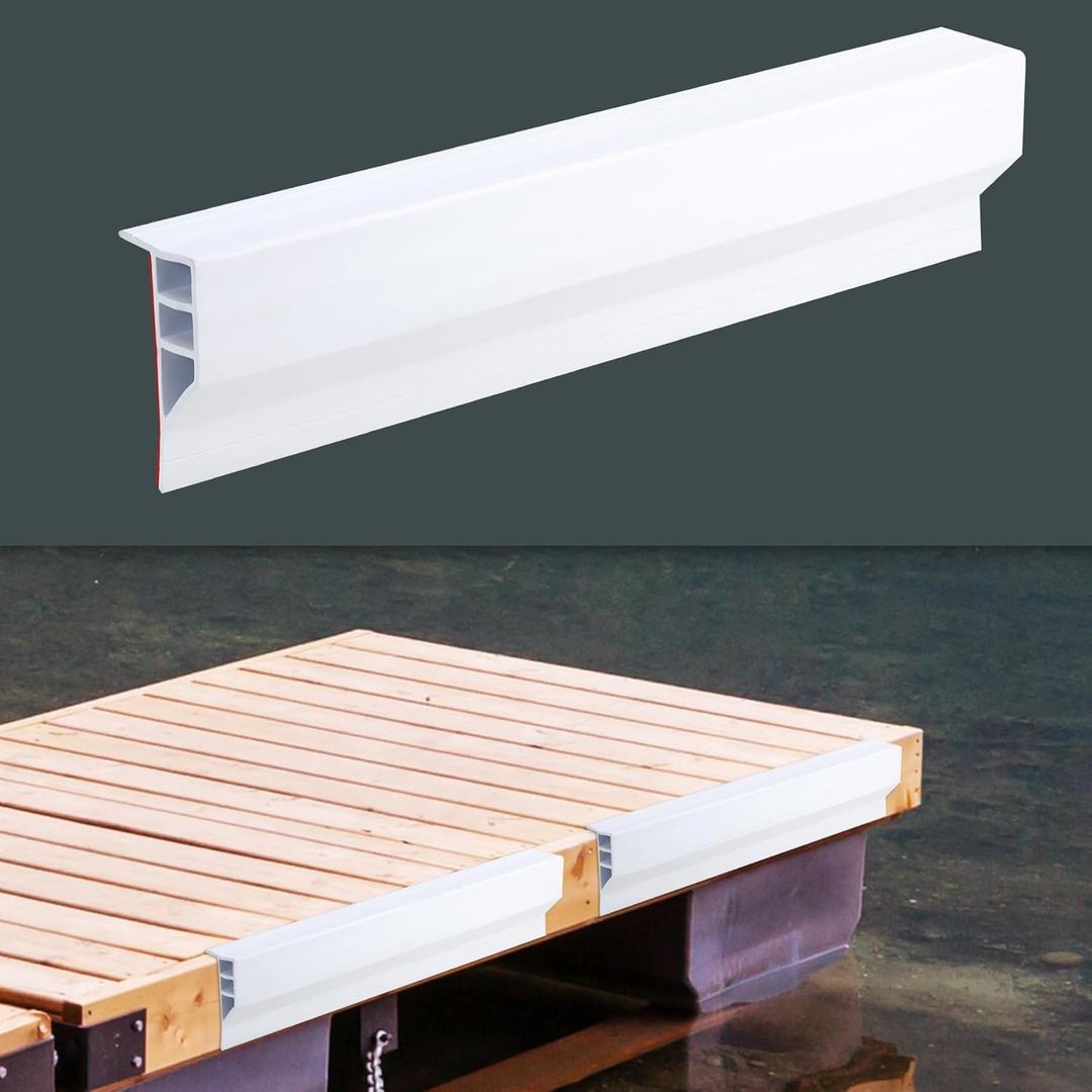 Gaahing Heavy-Duty Boat Dock Side Bumper, Full Face Dock Edging Guard for Piling and Pier Protection, Includes Mounting Screws (White, 10pcs x 19.7")