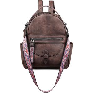 FADEON Mini Backpack Purse for Women, Designer Leather Cute Roomly Small Backpacks, Ladies Shoulder Backpack Fashion Handbag