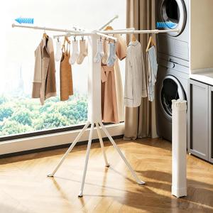 Foldable Tripod Clothes Drying Rack, Portable Laundry Rack for Travel, Large