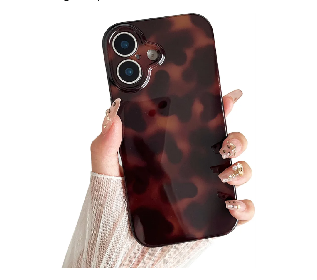 Compatible with iPhone 17 Case, Tortoise Shell Chic Amber Brown Print Leopard, Fashion Classic Soft TPU Protective Shockproof Case for Women Compatible with iPhone 17 6.3 '', Color2