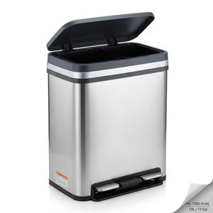 Kitchen Trash Can with Lid, 13 Gal Stainless Steel Pedal Garbage Can
50L Fingerprint Pedal Trash Can with Removable Inner Bucket and Lid Soft Close, Rubbish Bin for Home Office, Black