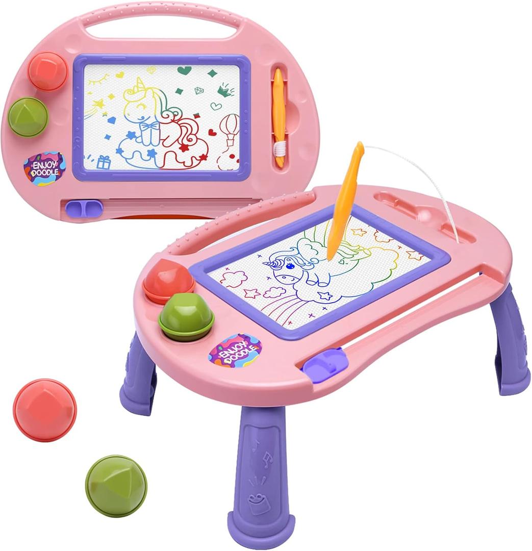 Toddler Toys,Toys for 1-2 Year Old Girls,Magnetic Drawing Doodle Board for Kids Toys,Educational Learning Baby Toys for 18 Months 1 2 3 Year Old Girl Boy Birthday Easter Gifts,Arts and Crafts Toys (Pink)