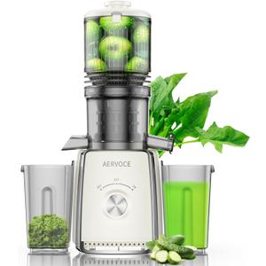 Cold Press Juicer Machines - Masticating Juicer Machines With 5.3'' Large Feed Chute,300W High Juice Yield,800ml Two Cups, Slow Juicers Extractor Easy To Clean