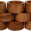 SAMHITA Handmade Acacia Wood Napkin Ring Set of 12 for Dining, Anniversary, Birthday, Christmas | Napkin Ring for Home and Kitchen Dcor