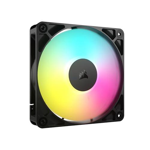 CORSAIR RS120 ARGB 120mm PWM Fan – Daisy-Chain Connection – Low-Noise – Magnetic Dome Bearing – Single Pack – Black