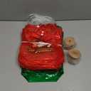 SilTriangle 24 Pcs Clear Christmas Gift Bags Bulk Christmas Red Green Reusable PVC Candy Goodie Treat Bags with Handles Bows for Xmas Winter Holiday Party Favor Supplies, 7.8 x 7.8 x 3.15 Inch