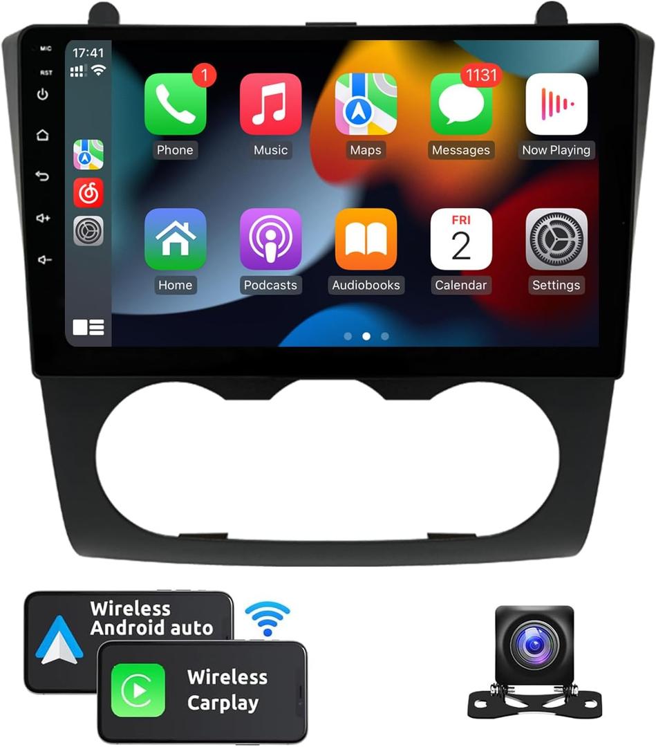 Naifay Android Car Radio for Nissan Altima 2008 2009 2010 2011 2012 Stereo with Wireless Apple Carplay & Android Auto, 9inch Touch Screen Car Stereo Bluetooth in Dash GPS WiFi FM SWC(Manual A/C)