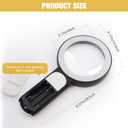 JMH Magnifying Glass with Light, Handheld Large Magnifying Glass 18LED Cold and Warm Light with 3 Modes, Illuminated Lighted Magnifier for Seniors Reading, Coins, Jewelry