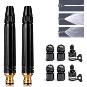 2-Pack High Pressure Water Hose Nozzle, Heavy Duty Adjustable Twist Hose Nozzle Jet Sweeper Nozzle, Pressure Washer Hose Attachment, Jet Sweeper Spray Nozzle for Garden, Lawn, Patio Cleaning