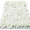 20 Pack Flower Wall Panels 16 x 24 inch White Floral Mat 3D Fake Hydrangea Wall Decorative Faux Flower Wall Mat Silk Faux Flowers Backdrop for Photo Background Home Wedding Party
