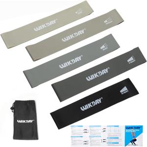 Resistance Bands for Working Out Exercise Loop Bands Workout Bands Set for Men Women Body Stretching, Crossfit Training, Home Workout, Physical Therapy, Booty Legs, Set of 5 (Gray)