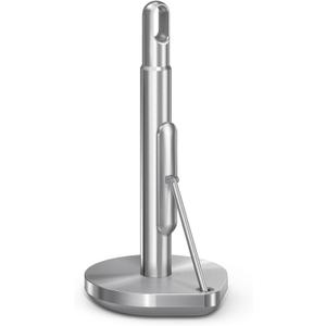 simplehuman Tension Arm Standing Paper Towel Holder, Heavy-Duty, Easy One-Handed Tear, Kitchen Countertop, Brushed Stainless Steel