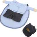 3 x DAUERHAFT Funny Costumes Pet Suit, Cute and Adorable Pet Mail Carrier Costume Hoodie Coat for Birthdays Role Playing for Christmas Halloween(L)