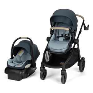 Maxi-Cosi Zelia Pro 5-in-1 Travel System with Mico Pro Infant Car Seat, Baby Stroller Combo, Reversible Seat, Large Wheels, Adjustable Handle, Newborn to Toddler, Lightweight, Seascape, Manufactured Date 11/25/2025